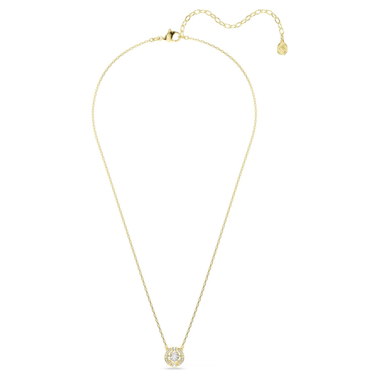 Una Angelic pendant Mixed cuts, White, 18K gold finish